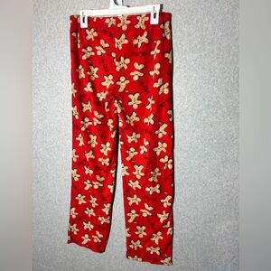 XMAS Medium Women's Red Pajama‎ Pants  Gingerbread Cookies Print